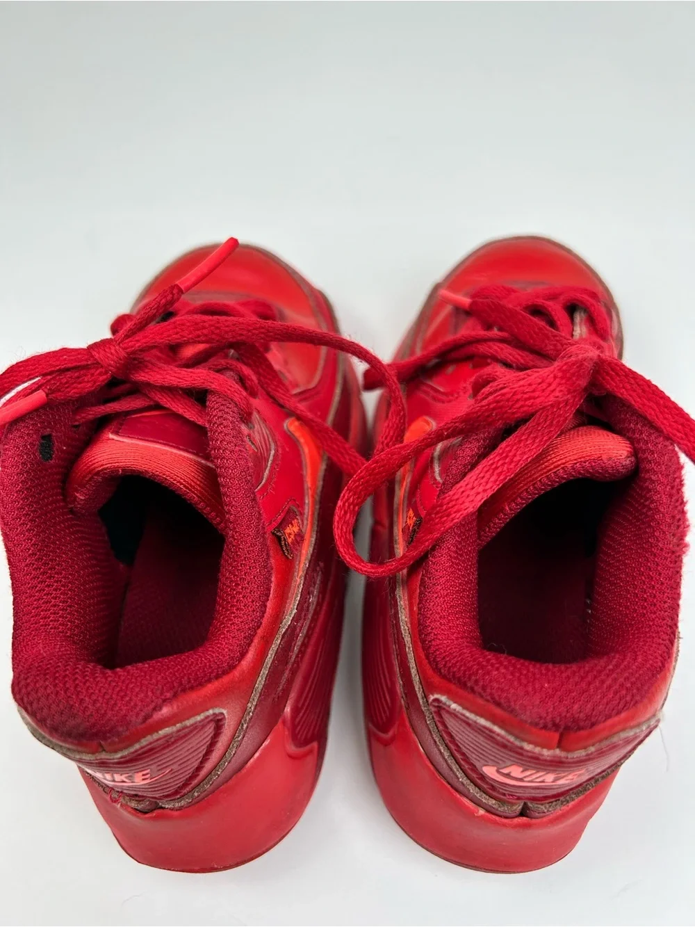 Nike Air Max 90 City Special Chicago Kids 10C Red Leather Sneakers CHI Shoes